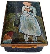 Child With Dove (Halcyon Days) 2" x 3" x 1". After a painting by Pablo Picasso's The Blue Period, 1901. Limited Edition of 75.