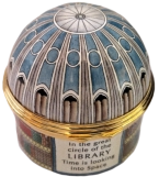 The British Museum Library (01/6707) 1.62" x 1.75". Inside Lid: "Design inspired by the dome of the British Museum Reading Room". Inside Base: "Quatation from William Makepeace Thackeray 1811-1863"