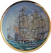 HMS Bellerophan Bowl (HMS-B) 2.55" diameter. Free hand painted by Peter Graves. Limited Edition of 25