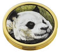 Panda Bear Annual Coin (V-P) 1.89" diameter. (2011) Freehand painted by Fiona Bakewell. Limited Edition of 50.