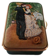 Renoir's Country Dance (Staffordshire) 3" x 2". Freehand painted by Catherine Higham. Limited Edition of 10.
