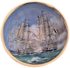 HMS Bellerophan Mini Bowl (HMS-B) 2.55" diameter. Free hand painted by Peter Graves. Limited Edition of 25