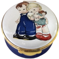Crummles Fat Cheeked Boy & Girl  approximately 1.62" diameter. 