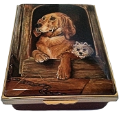 Dignity & Impudence (Halcyon Days) (11/7788) 2.5" x 3". Based on a painting by Sir Edwin Henry Landseer. Part of The Tate Collection. Certificate of Authenticity. Limited Edition of 100.