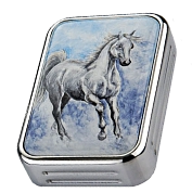 Horse paperweight (APW-H)  2.75" x 2".  (2006) Freehand painted by Fiona Bakewell. Limited Edition of 50.