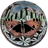 Lidded Butterfly Bowl (EB2-B) 2.5" diameter. Freehand painted by Angela Roberts. Limited Edition of 20.