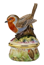 Robin - Bronte Porcelain (PLB-R)  4" tall. (2007) Freehand painted by Fiona Bakewell. Limited Edition of 50.