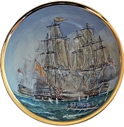 HMS Bellerophan Bowl (HMS-B) 2.55" diameter. Free hand painted by Peter Graves. Limited Edition of 25