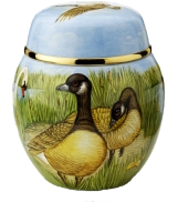 Riverbank (S-RB) 3" tall. Freehand painted by Sandra Dance Selby. Limited Edition of 25.