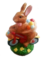 Easter Bunny Bike Bonbonniere  (46/W238) 3.5" tall. Dated 2004