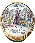 Veni, Vida, Visa - I Came, I Saw, I Shopped  Halcyon  (46/8109)  1.5" Oval. 
