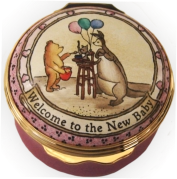 Winnie the Pooh Welcome to the New Baby Halcyon Days (01/6497) 1.62" diameter. 