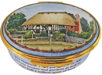 Alfriston House (Halcyon Days)  2.12" Oval Inside Lid Script:"To Commemorate the Centenary of The National Trust" Inside base Script see Photo. Limited Edition 750 & Certificate of Authenticity.